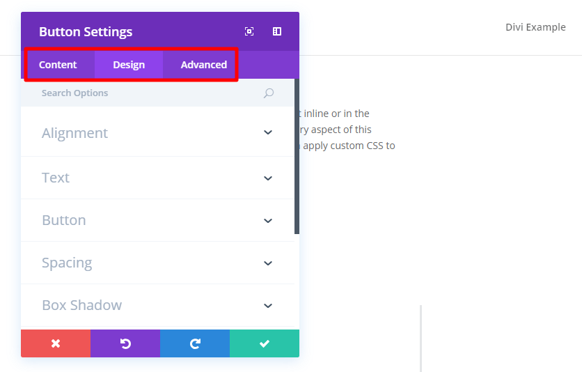 divi builder styling options