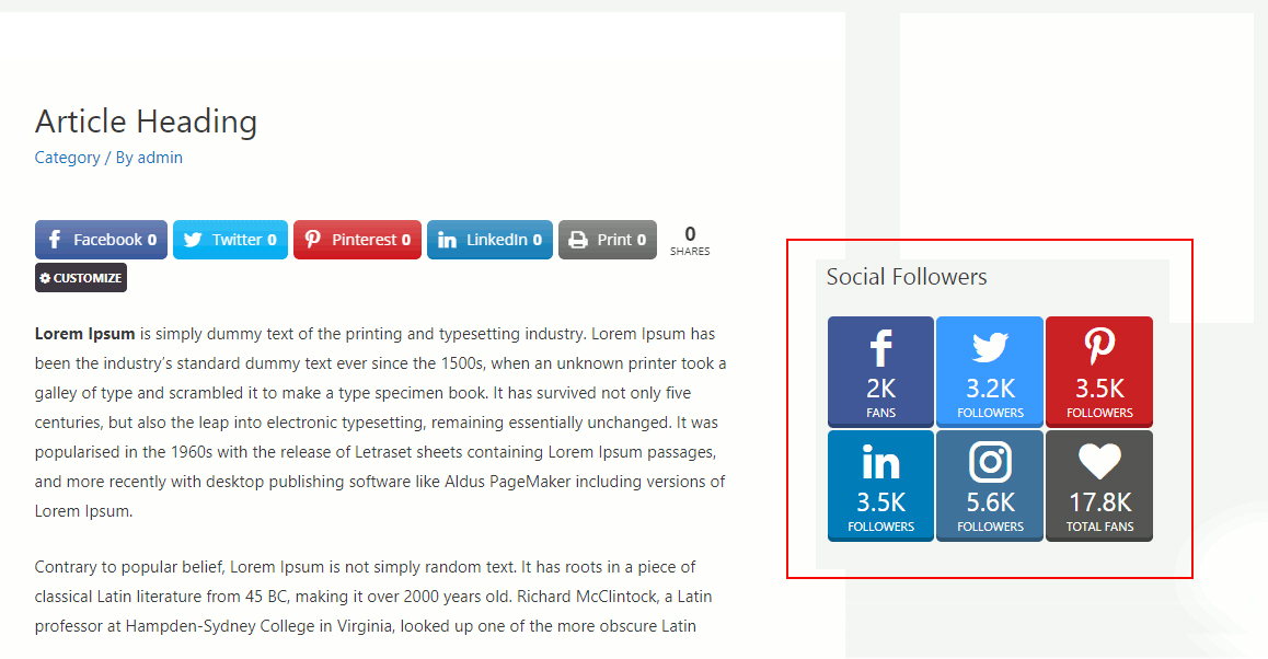Easy Social Share Follow Button