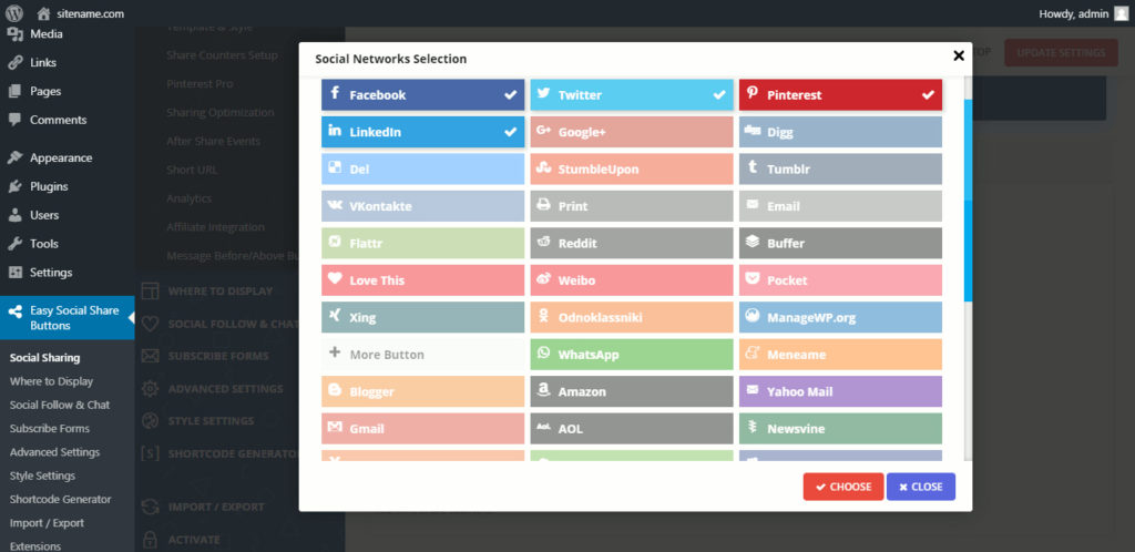 Easy Social Share Networks