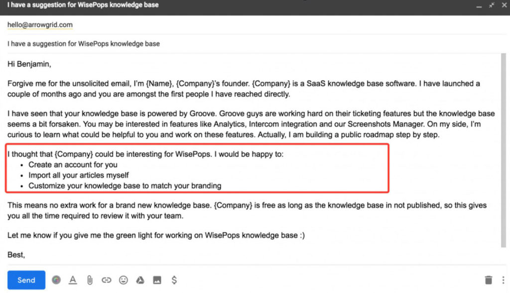 Email regarding the expectation.