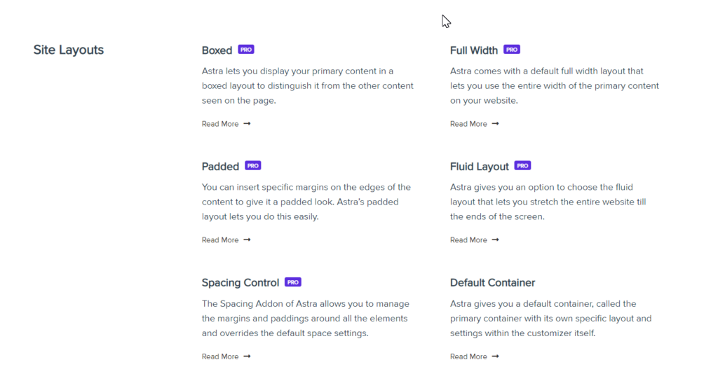 astra pro features