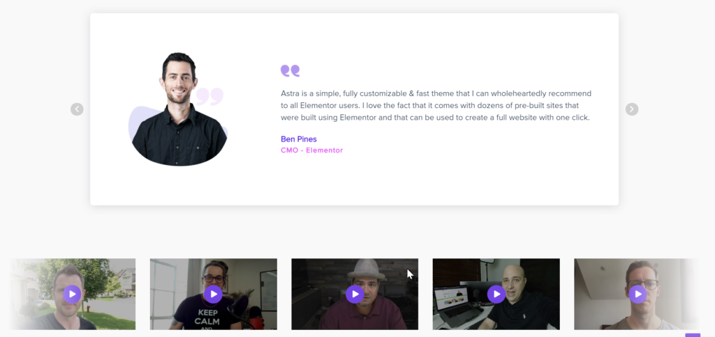 astra pro testimonials