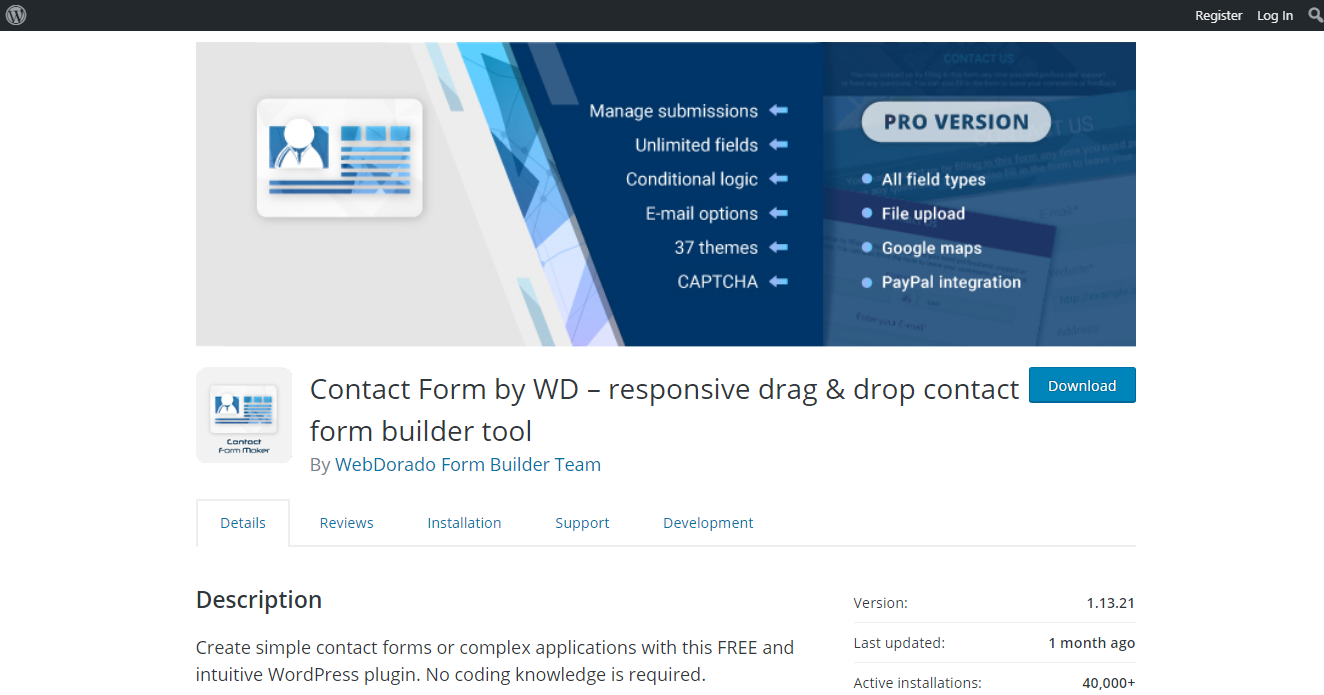 Best Contact Forms - Contact Form by WD