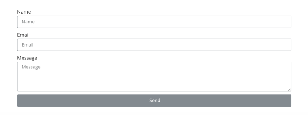 basic contact form widget sample for elementor