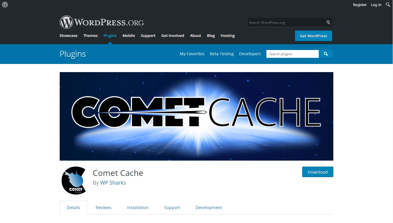 comet cache plugin download from wordpreess.org