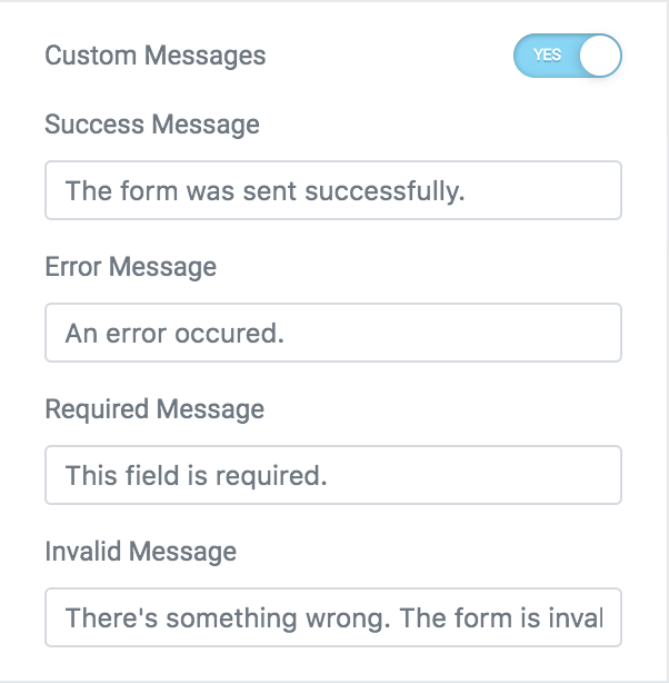 adding custom messages to the elementor contact form widget