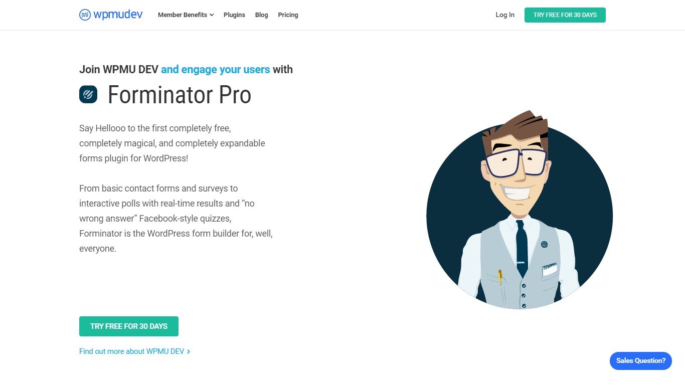 forminator pro homepage screenshot