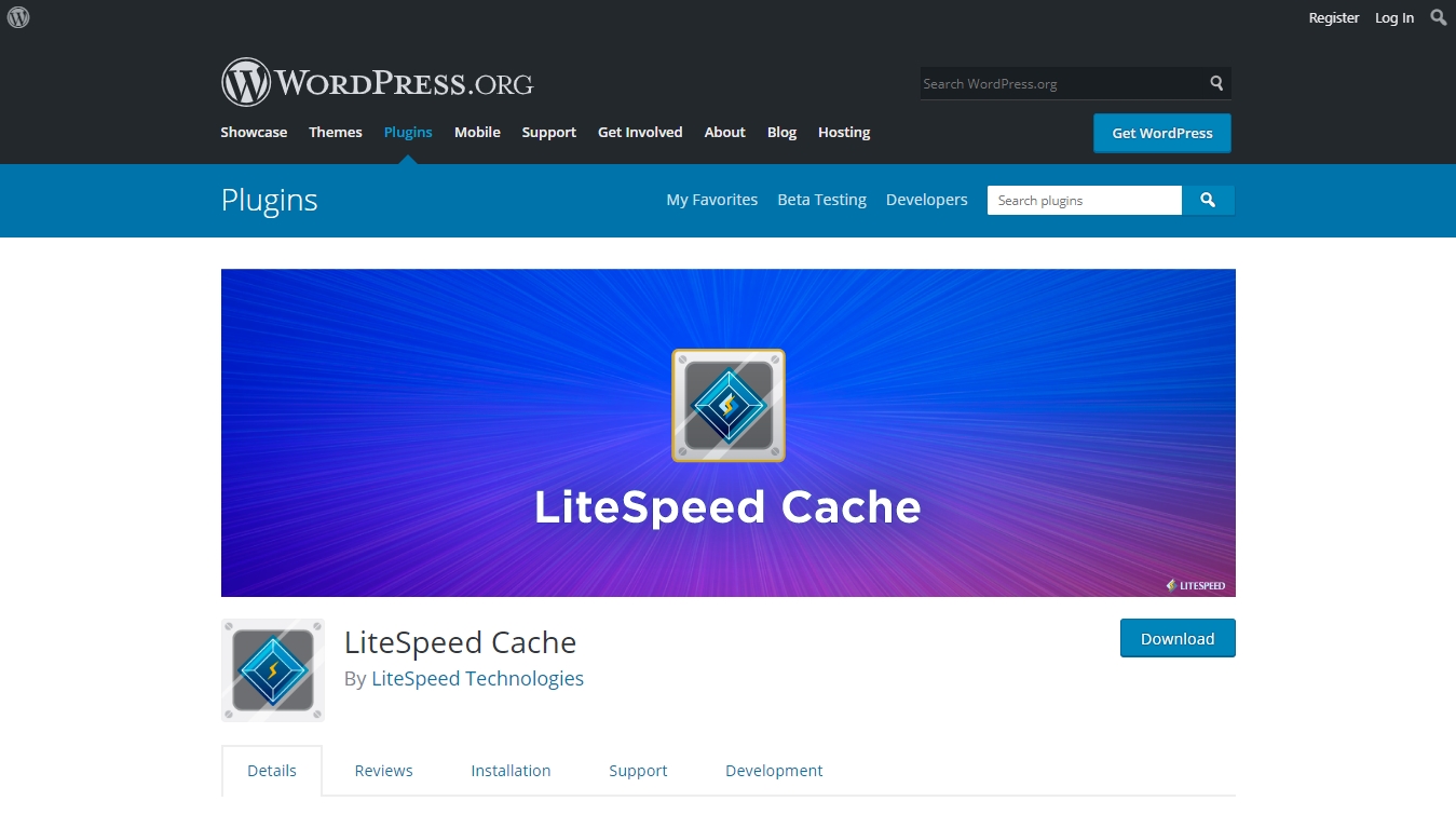litespeed cache plugin download from wordpress.org
