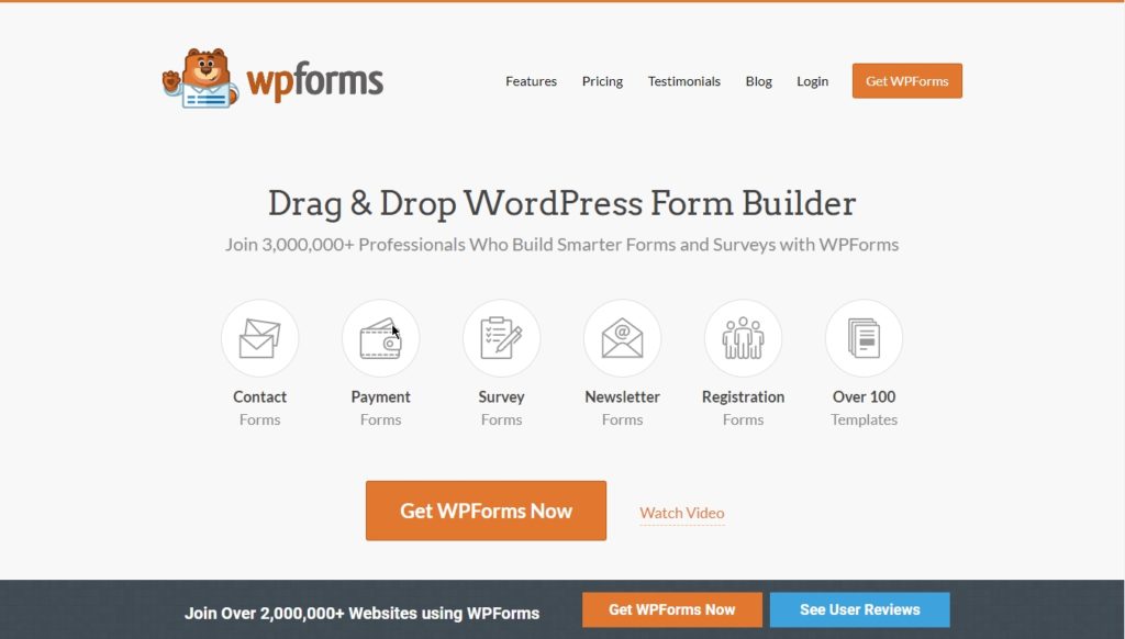 wp forms download page