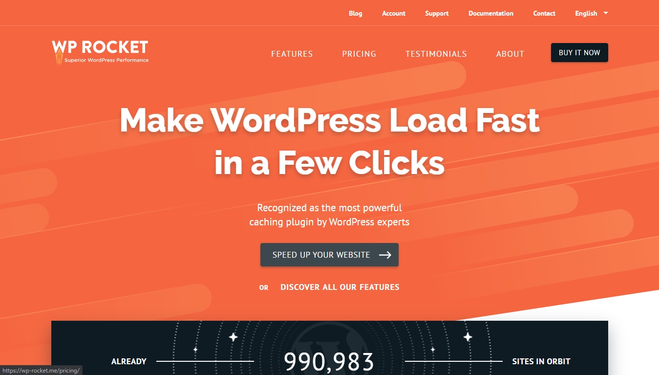 wp rocket homepage for plugin download