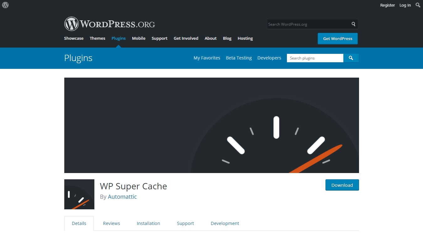 wp3 super cache download page from wordpress.org