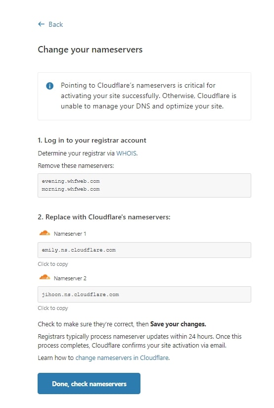 changing nameservers
