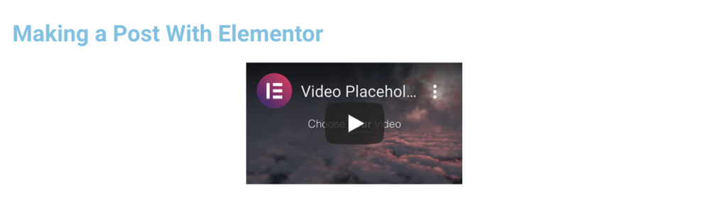 final output using the elementor page builder
