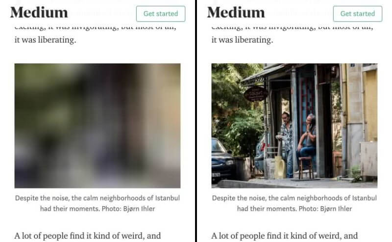 12 WordPress Performance Tips to Make Your Website Blazing Fast 3 Side by side comparison of what Lazy Loading is