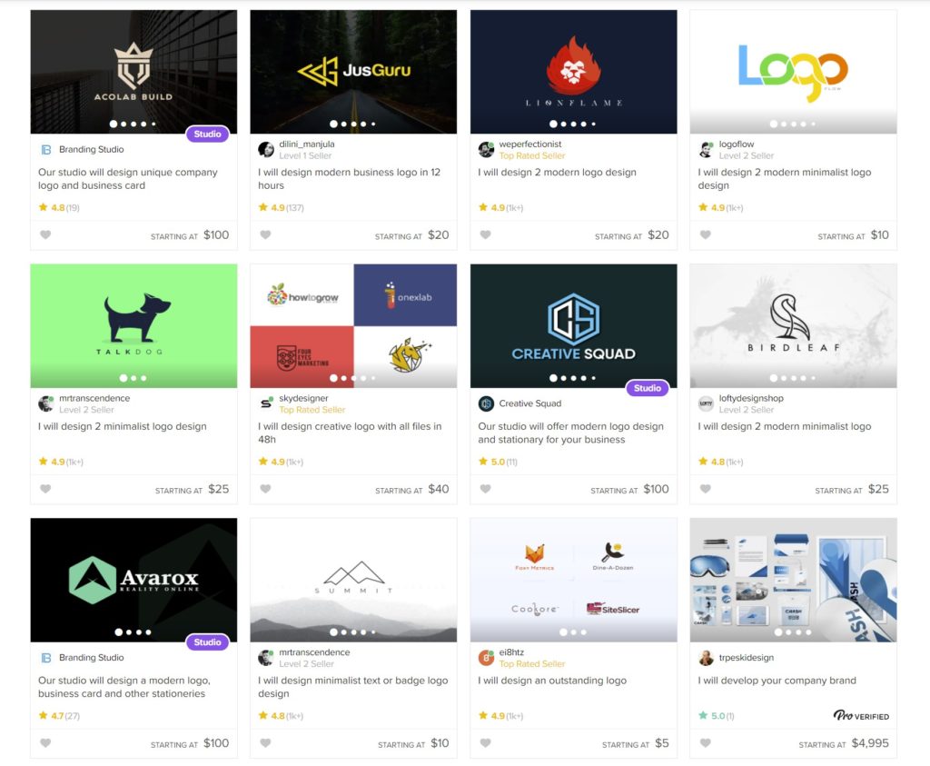 logo designing service on fiver screenshots