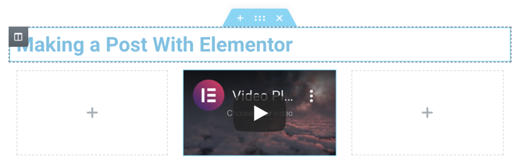 selecting heading to edit the settings of the section