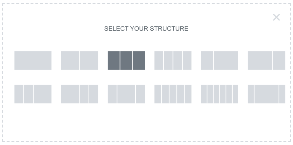 elementor structure selector with different options
