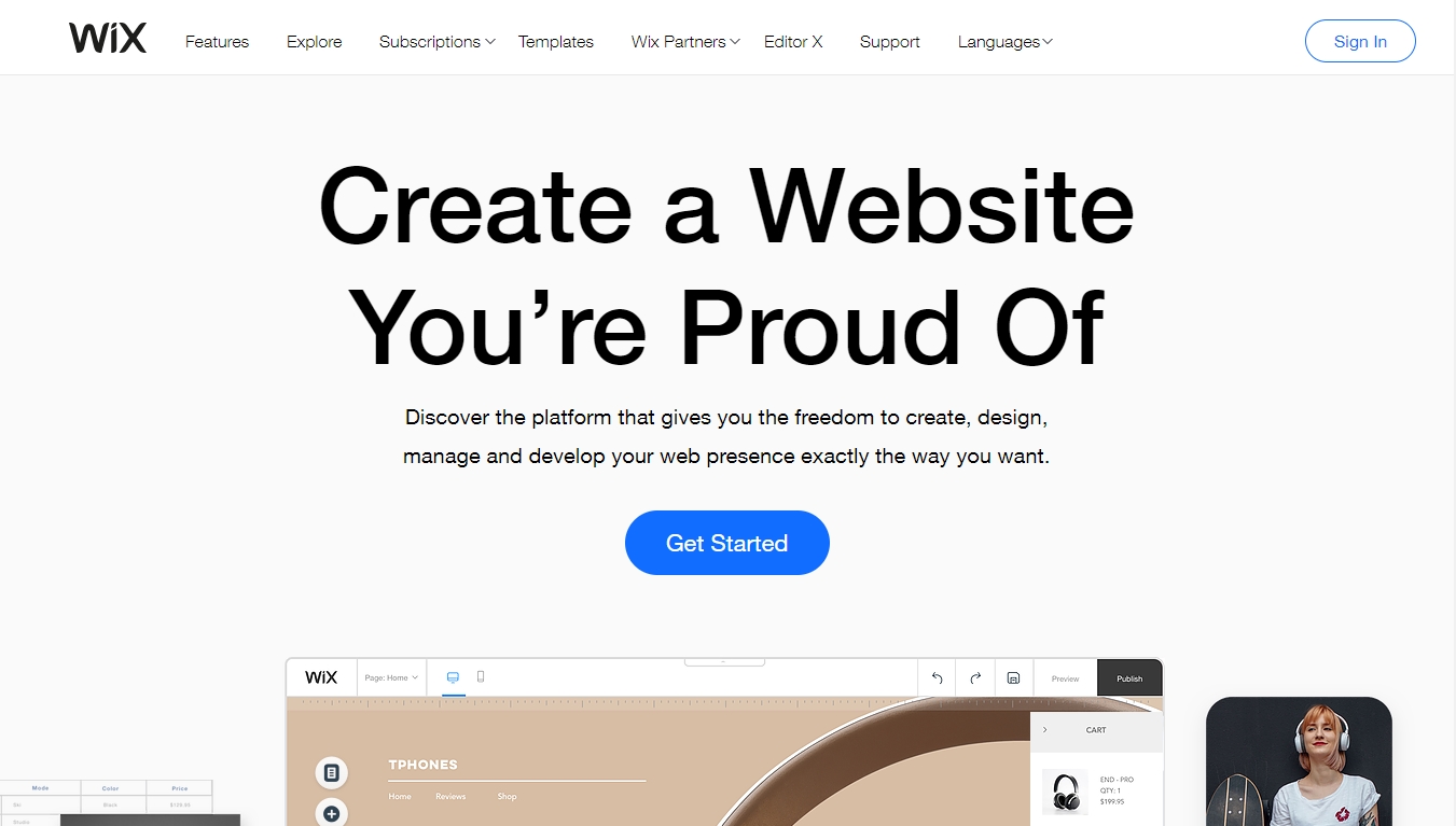 wix homepage