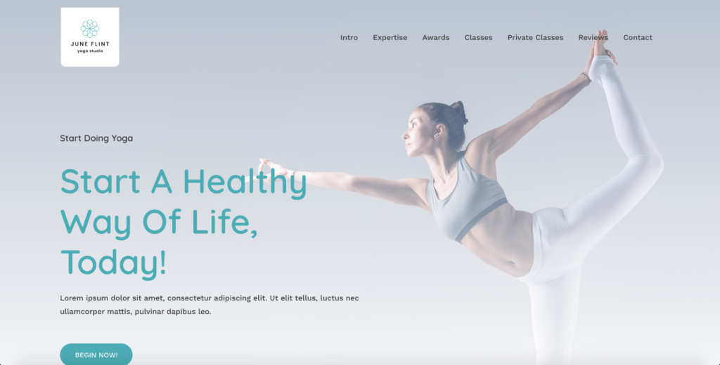 yoga studio astra starter site